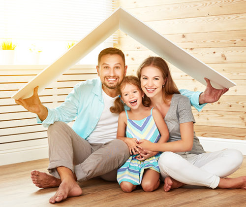 family with home insurance