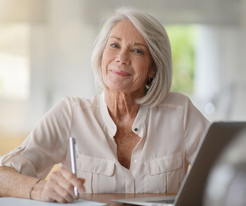 old lady considering her pension options